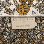 Canvas Embroidered Medium Around The World Book Tote Gold