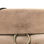 Suede Calfskin Small Faye Shoulder Bag Motty Grey