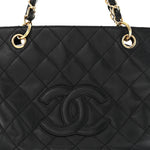 Caviar Quilted Petit Timeless Tote PTT Black