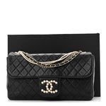 Lambskin Medium Westminster Pearl Flap Black