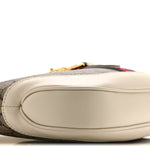 GG Supreme Monogram Azalea Calfskin Web Small Jackie 1961 Hobo Beige Ebony Mystic White