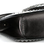 Crystal Suede Enamel Vlogo Small Loco Shoulder Bag Silver