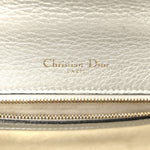 Metallic Grained Calfskin Medium Diorama Flap Bag Silver