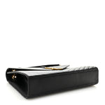 Grain De Poudre Matelasse Chevron Large Monogram Satchel Black