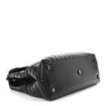 Calfskin Y Quilted Monogram Monochrome Large Loulou Chain Satchel Black