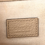 GG Supreme Monogram Textured Dollar Calfskin Web Mini Chain Drawstring Backpack Beige Mystic White Oatmeal