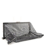 Mesh Crystal Medium Fanny Shoulder Bag Black