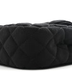 Jersey Quilted Small Wavy CC Hobo Black