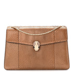 Metallic Snakeskin Serpenti Forever Medium Shoulder Bag Gold