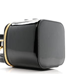 Patent Calfskin Triomphe Mini Vanity Case Black