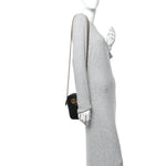 Calfskin Matelasse Mini GG Marmont Crossbody Bag Black