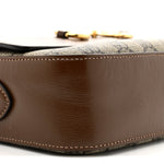 GG Supreme Monogram Small Horsebit 1955 Shoulder Bag Beige Brown Sugar