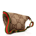 Monogram Jumbo GG Textured Dollar Calfskin Web Belt Bag Camel Ebony New Acero