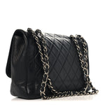 Lambskin Quilted Large Coco Rider Flap Black