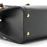 Textured Dollar Calfskin Web Mini Diana Tote Bag Black