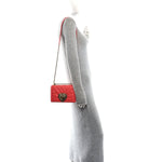 Lambskin Medium Devotion Crossbody Bag Corallo