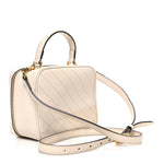 Sakai Be Green Calfskin Diagonal Stitched Blondie Top Handle Bag Mystic White