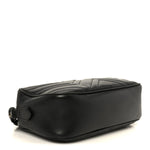 Calfskin Matelasse Monochrome Small GG Marmont Chain Shoulder Bag Black