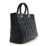 Lambskin Cannage Large Lady Dior Royal Blue