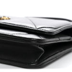 Lambskin Quilted Chanel 19 Wallet On Chain WOC Black