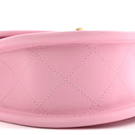 Calfskin Quilted Small Messenger Flap Light Pink
