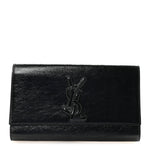 Textured Patent Monogram Large Belle De Jour Clutch Black
