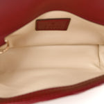 Calfskin Matelasse Super Mini GG Marmont Shoulder Bag Rosso Ancora
