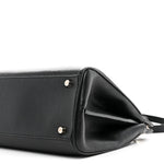 Grainy Calfskin Small Zumi Top Handle Bag Black