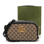 Monogram Matelasse Diagonal Small GG Marmont Chain Shoulder Bag Beige Black
