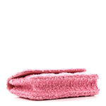 Tweed Quilted Flap Chain Waist Bag Pink