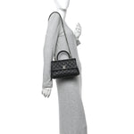 Caviar Quilted Mini Coco Handle Flap Black