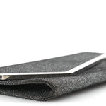 Glitter Fabric Erica Chain Clutch  Anthracite