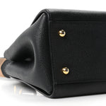 Soft Grain Calfskin Small Buckle Tote Black