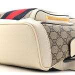 GG Supreme Monogram Textured Calfskin Web Small Ophidia Day Backpack Beige Ebony Mystic White