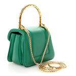 Calfskin Serpenti Reverse Micro Top Handle Emerald Green