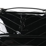 Patent Calfskin Matelasse Monogram Baby Niki Chain Satchel Black