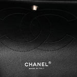 Patent Quilted Jumbo Double Flap Black
