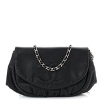Lambskin Half Moon Wallet On Chain WOC Black
