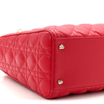 Lambskin Cannage Medium Lady Dior Red