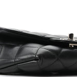 Calfskin Quilted CC Uniform Flap Belt Bag Black