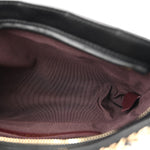 Lambskin Chain Frame Shoulder Bag Black
