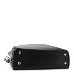 Natural Smooth Calfskin Medium Rodeo Top Handle Handbag Black