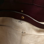 Pebbled Calfskin Large Bamboo Shopper Tote Burgundy