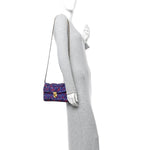 Tessuto Nylon Lurex Embroidered Flap Viola