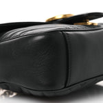 Calfskin Matelasse Small GG Marmont Shoulder Bag Black