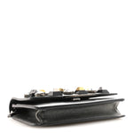 Glossy Calfskin Crystal Studded Tube Wallet On Chain Graphite