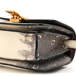 Lizard Small Classic Box Flap Bag Natural