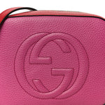 Dollar Calfskin Bi-Color Small Soho Disco Bag New Rosette Hibiscus Red