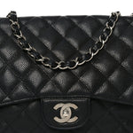 Caviar Quilted Jumbo Single Flap Black
