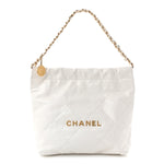 Shiny Calfskin Quilted Small Chanel  White
